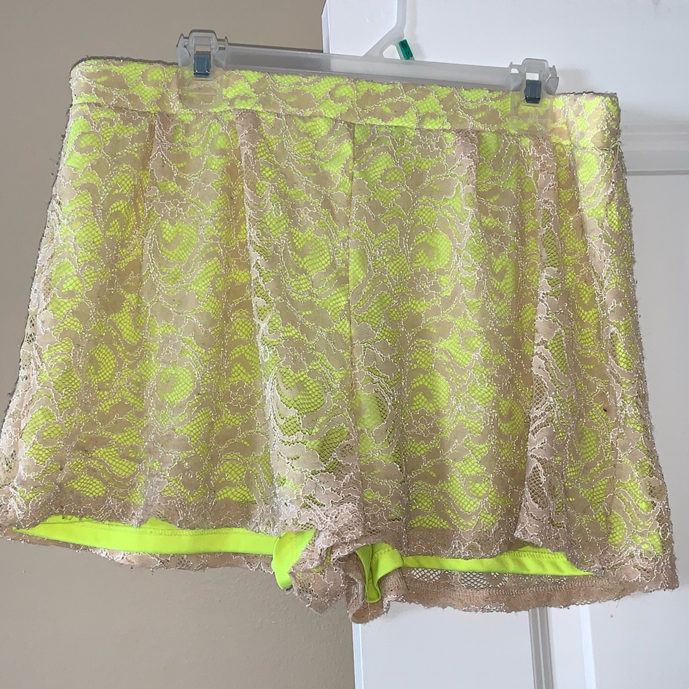 Neon and lace shorts XL
